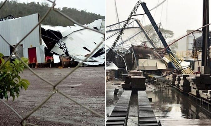 Temporal provoca sérios prejuízos na Móveis Henn em SC
