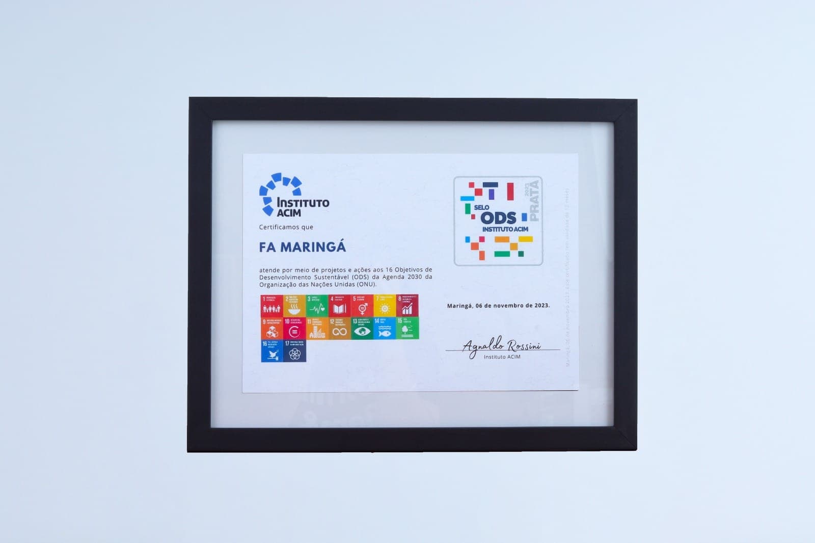 F.A. Colchões ganha certificado por cumprimento de ODS da ONU