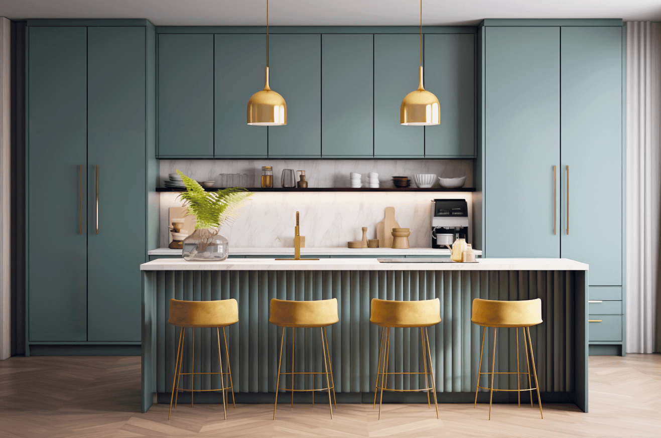 Design biofílico e formas orgânicas são valorizados nas cozinhas