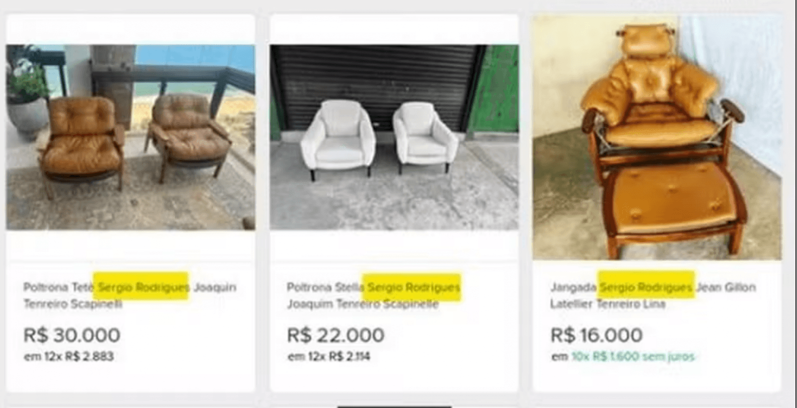 Falsificações de móveis de Sergio Rodrigues são apreendidas