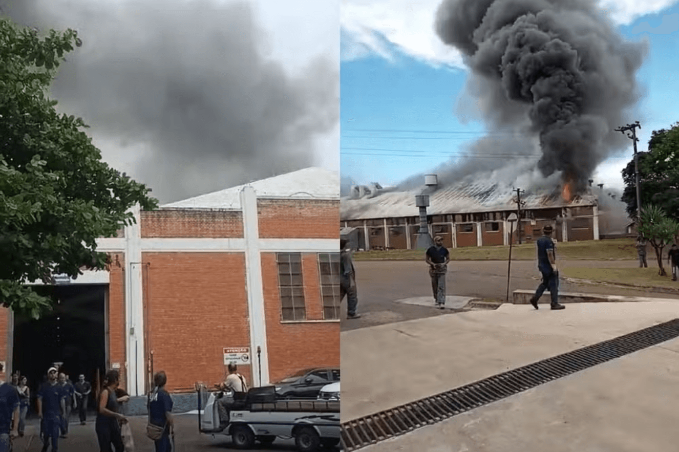 Incêndio atinge fábrica de móveis no interior de SP