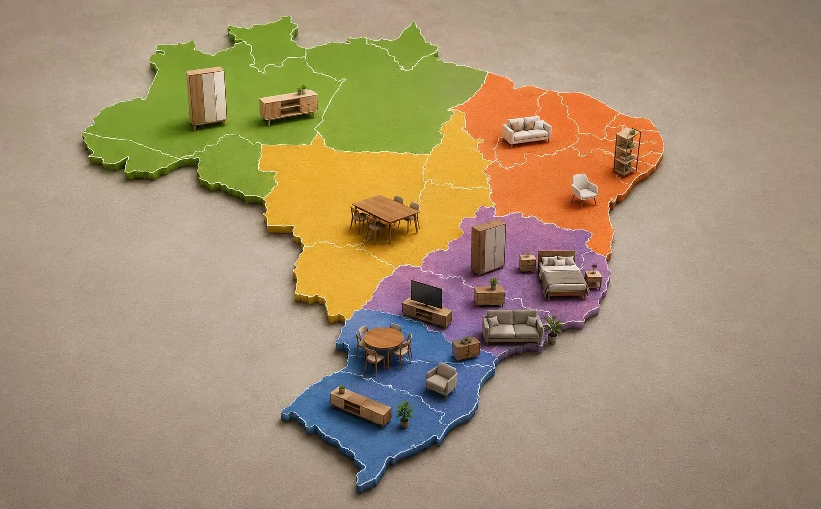Mapa revela onde está a força da produção dos móveis brasileiros