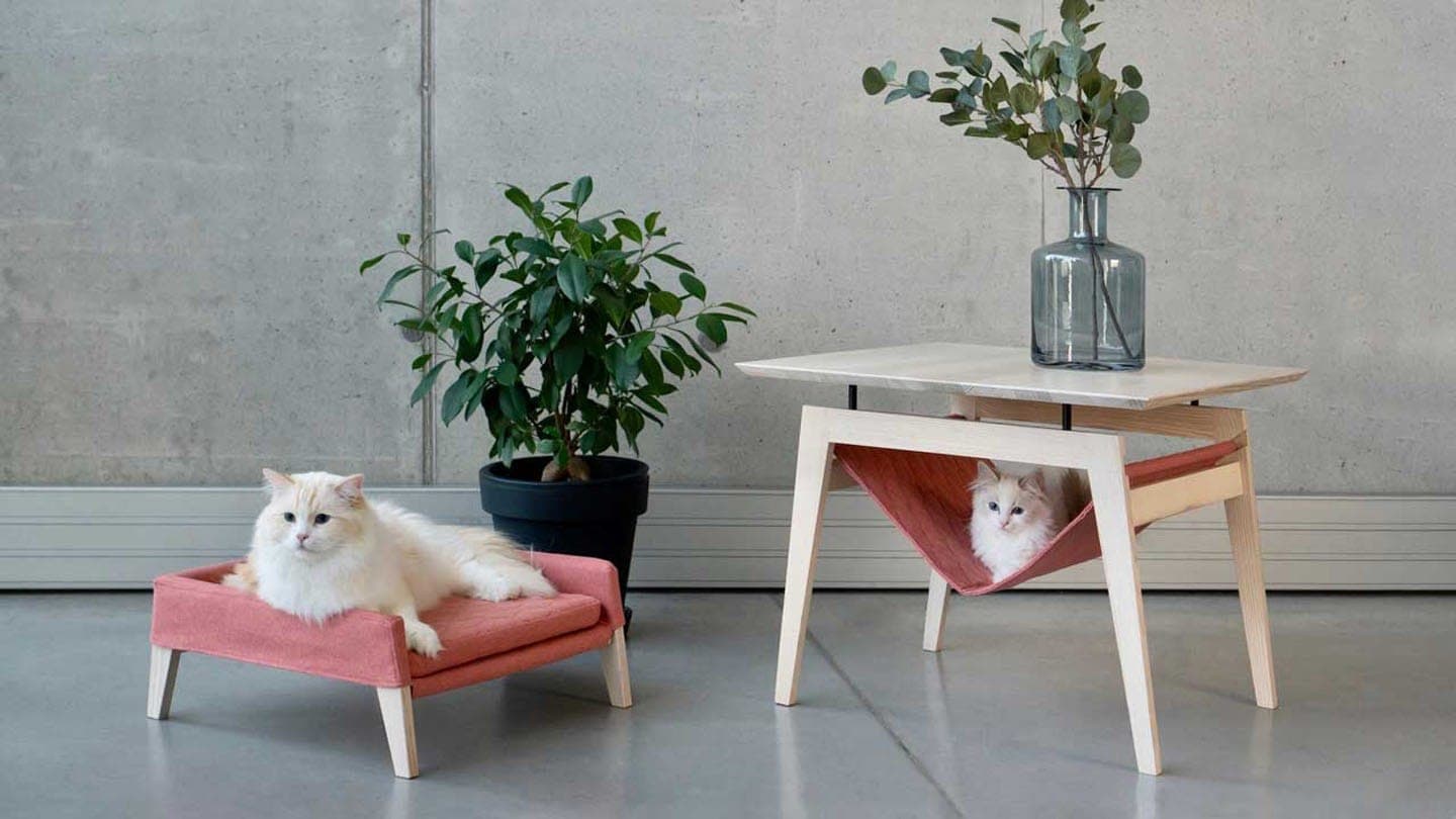 Marca polonesa cria móveis para pet com design escandinavo
