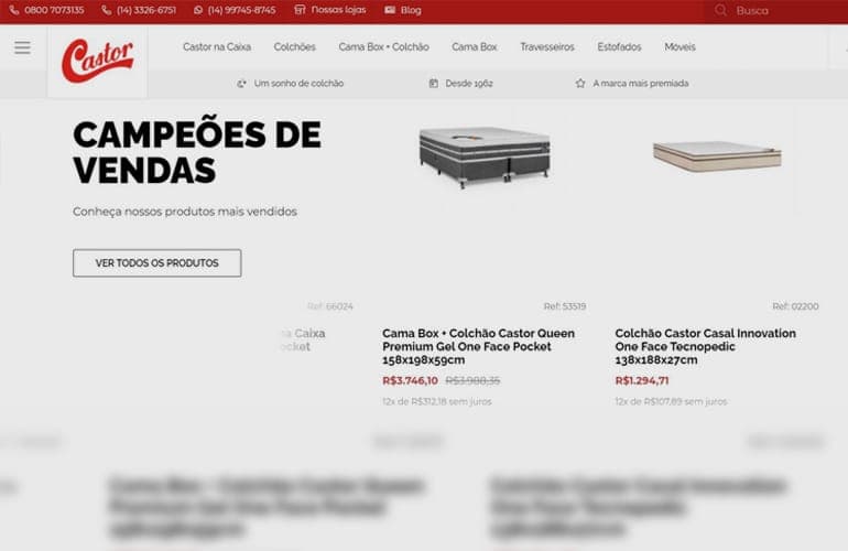 Colchões Castor aumenta presença online com novo e-commerce B2C