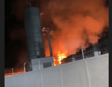 Princípio de incêndio no silo de captação de pó na Moval