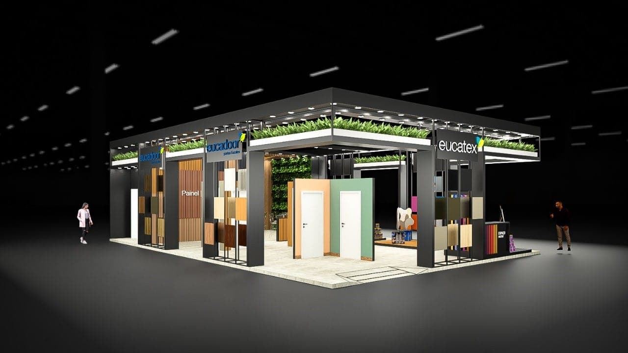 Confira as novidades da linha de Portas Eucadoor Eucatex e outros lançamentos no estande na rua C 140