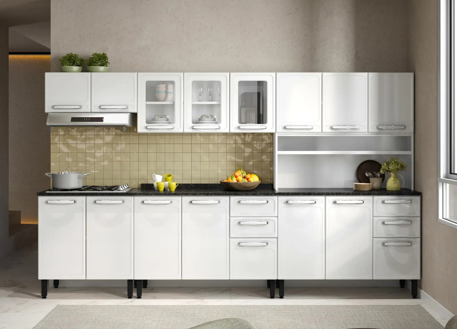 A cozinha Evidence que chega com novidades na feira e um dos destaques da marca Bertolini Móveis no exterior