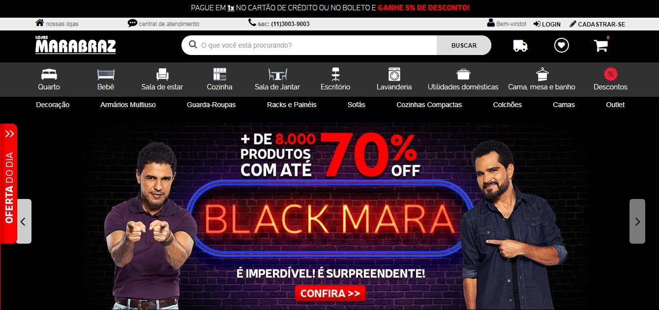 Lojas Marabraz antecipa Black Friday Móveis de Valor